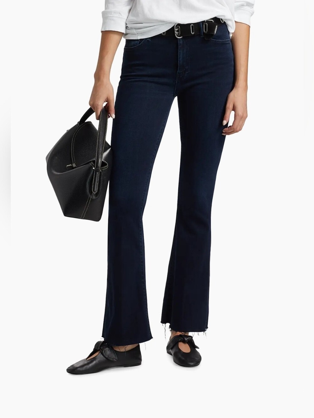 MOTHER The Weekender Fray Slim Straight Jeans.